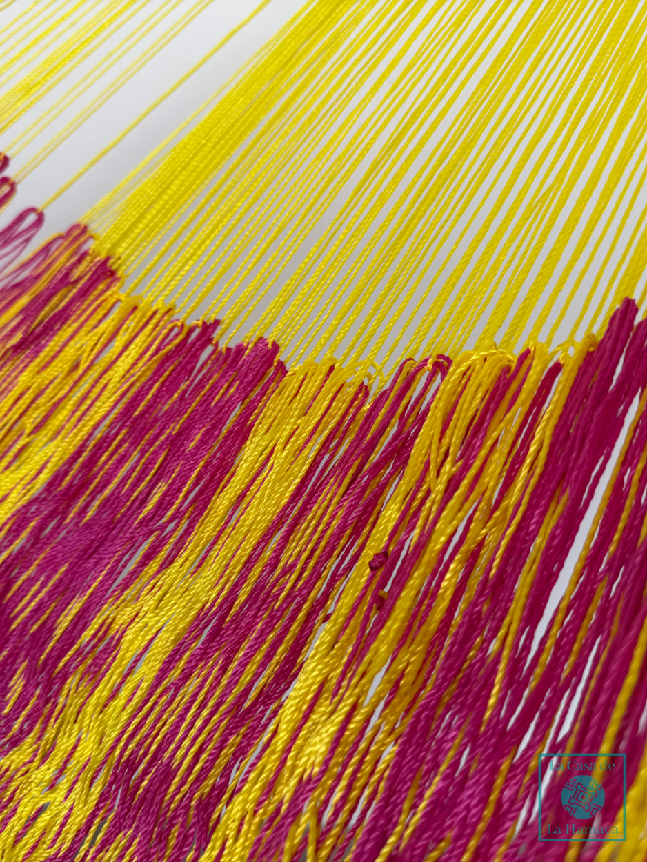 Hamaca Yucateca Artesanal Hilo 18 Nylon Rosa