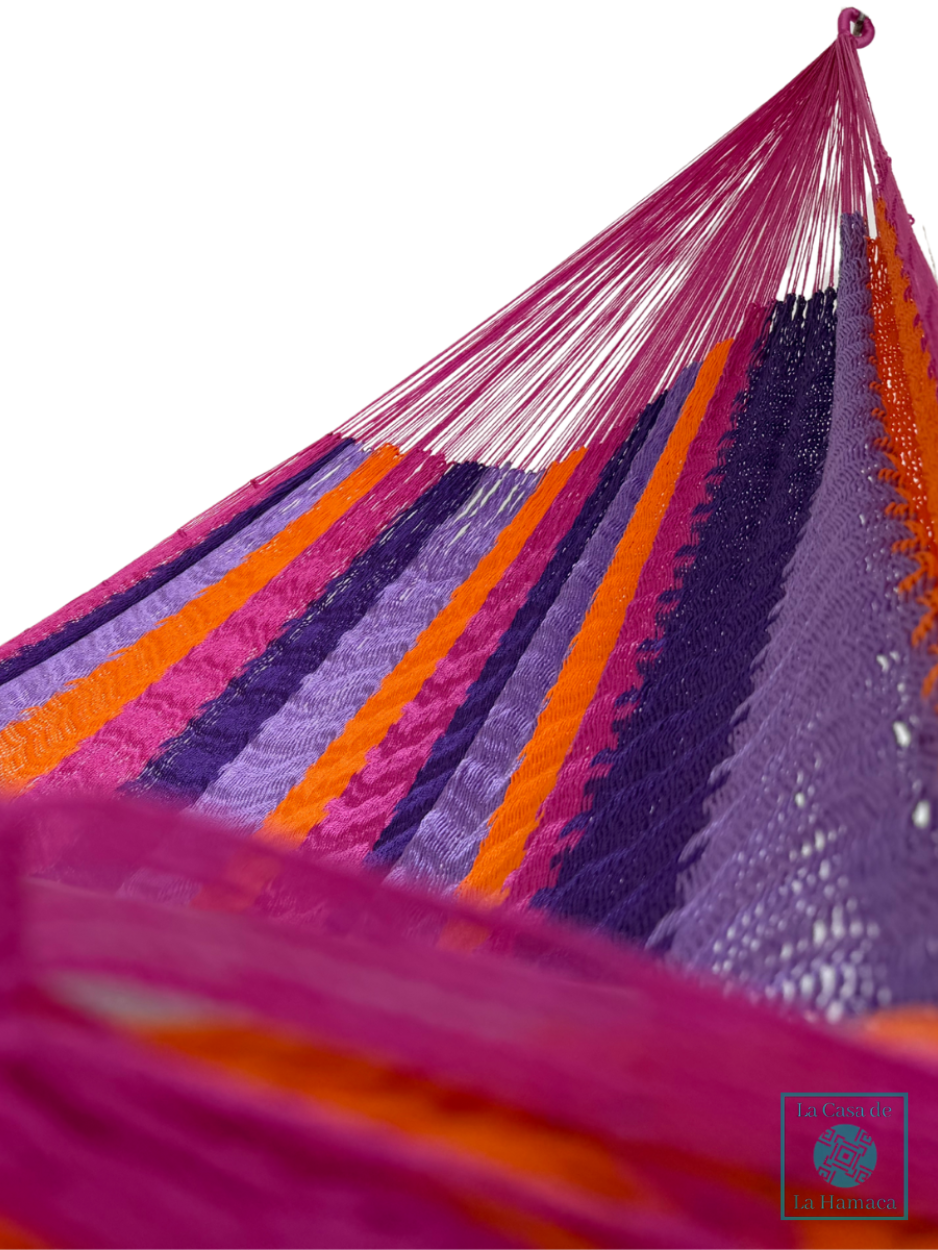 Hamaca Yucateca Artesanal Hilo 18 Nylon Rosa