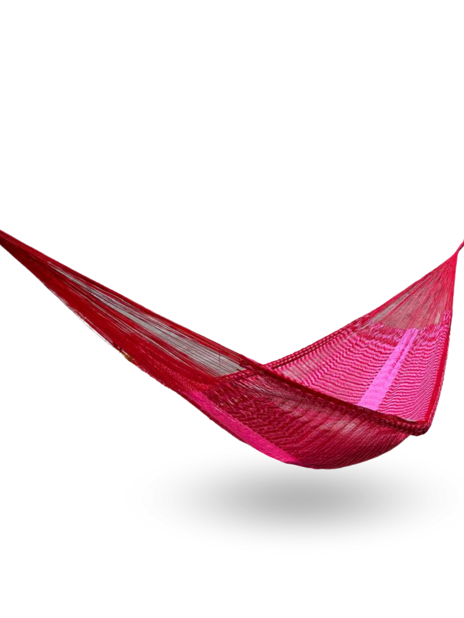 Hamaca Yucateca Artesanal Hilo 18 Nylon Rosa
