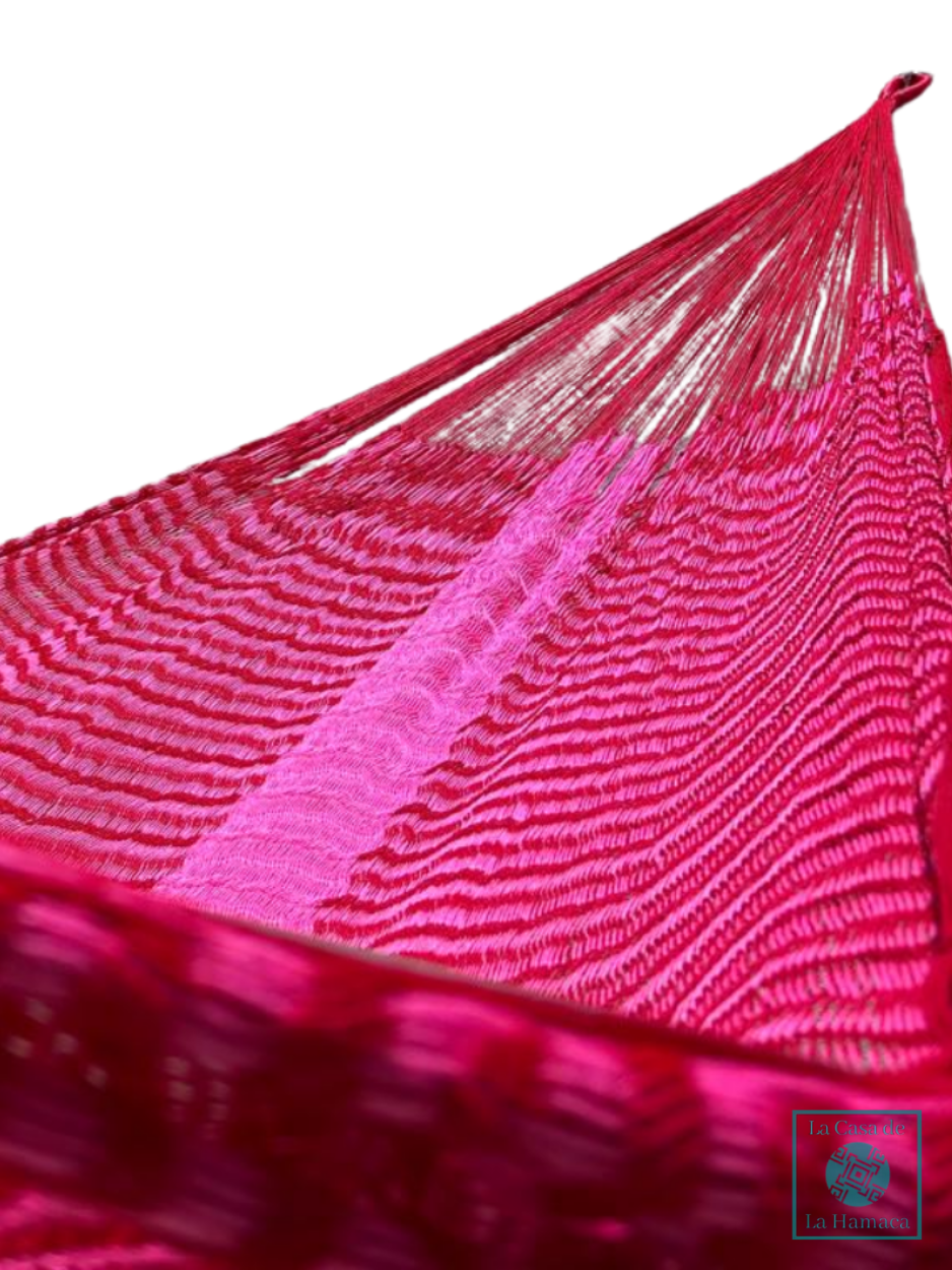 Hamaca Yucateca Artesanal Hilo 18 Nylon Rosa