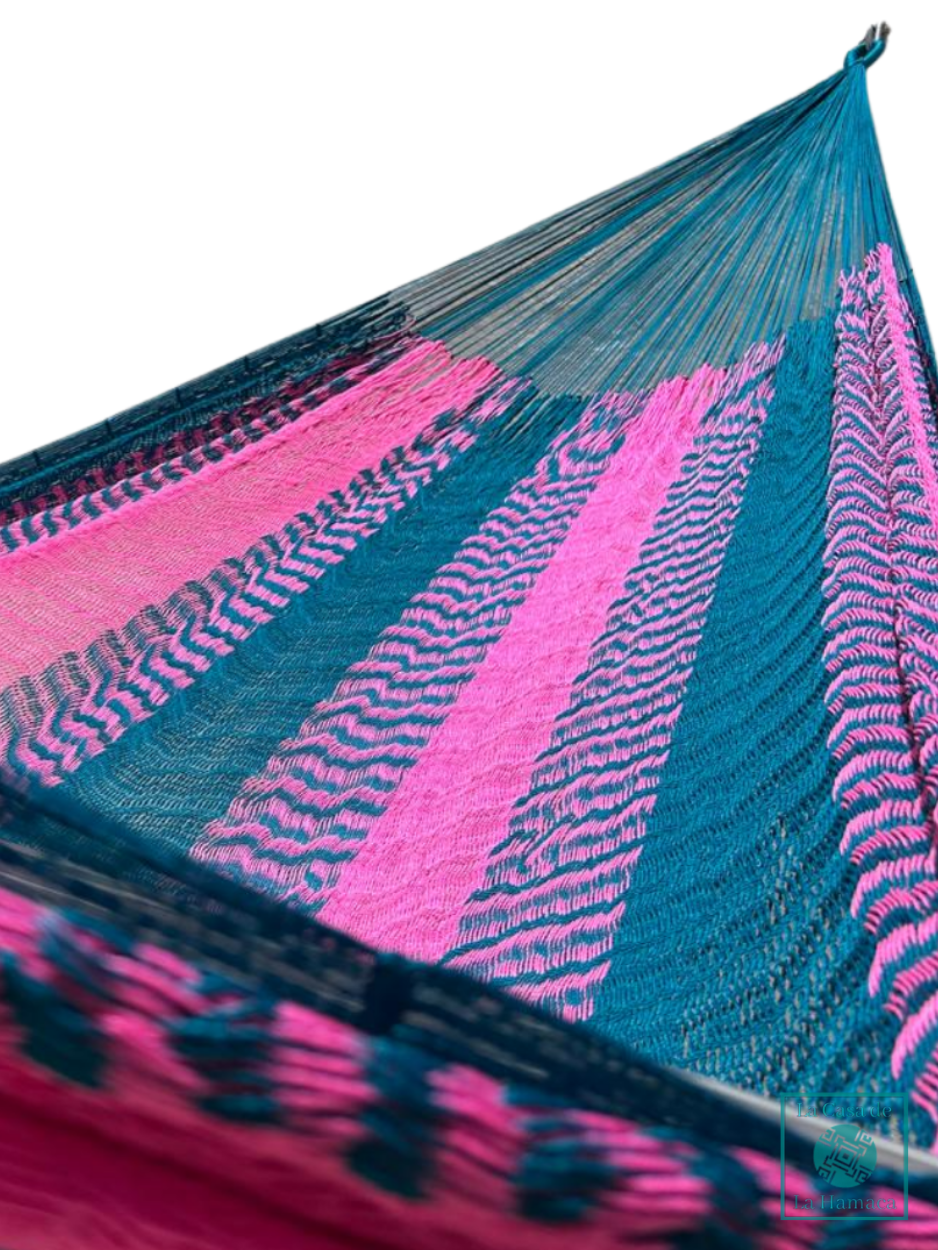 Hamaca Yucateca Artesanal Hilo 18 Nylon Rosa