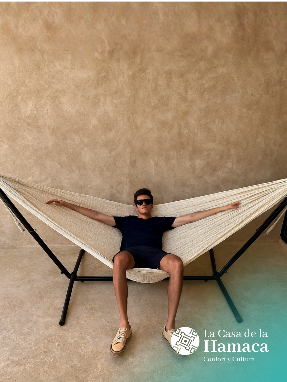 Hamaca Mexicana Beige con Base