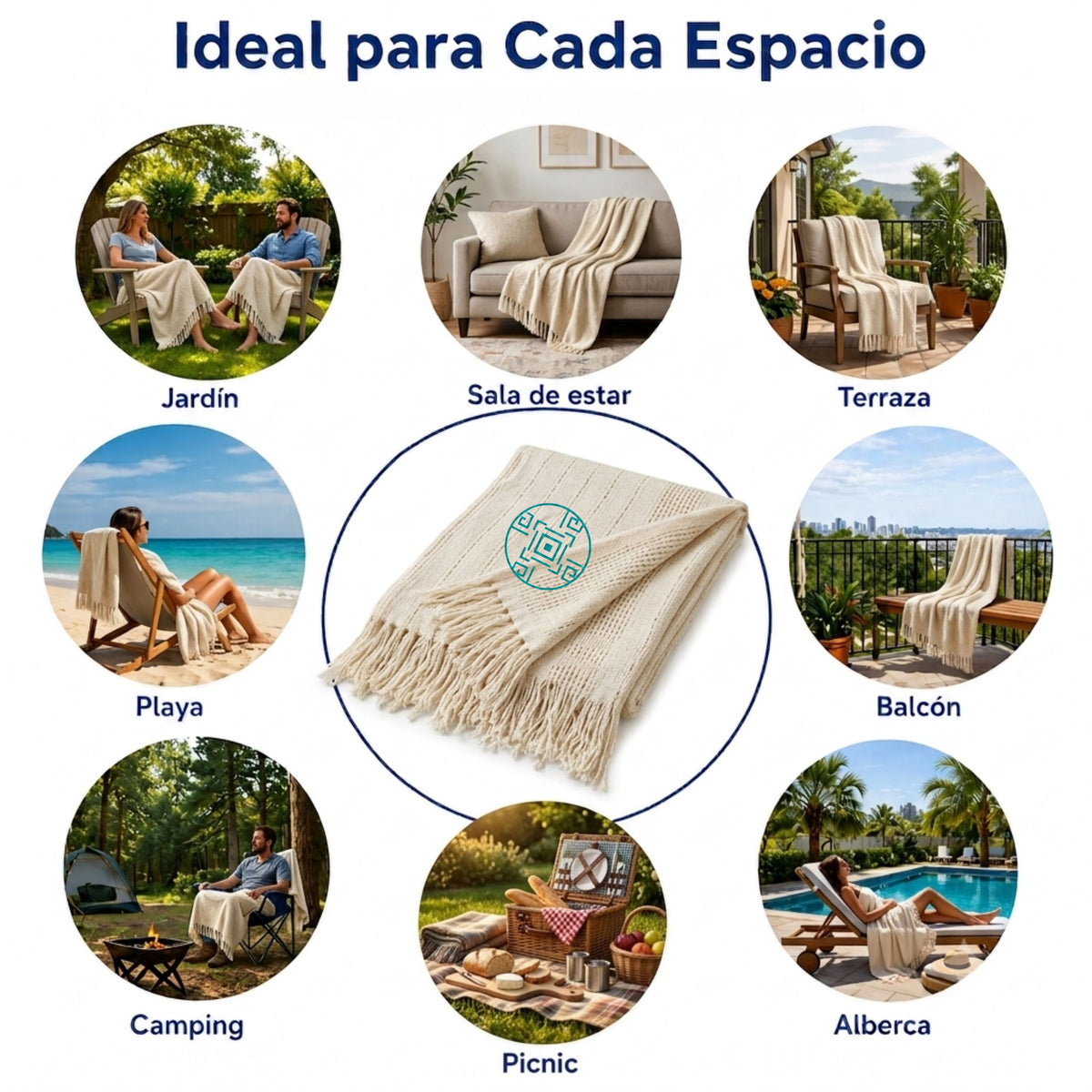 Manta Mexicana de Algodón – Beige | KENUF