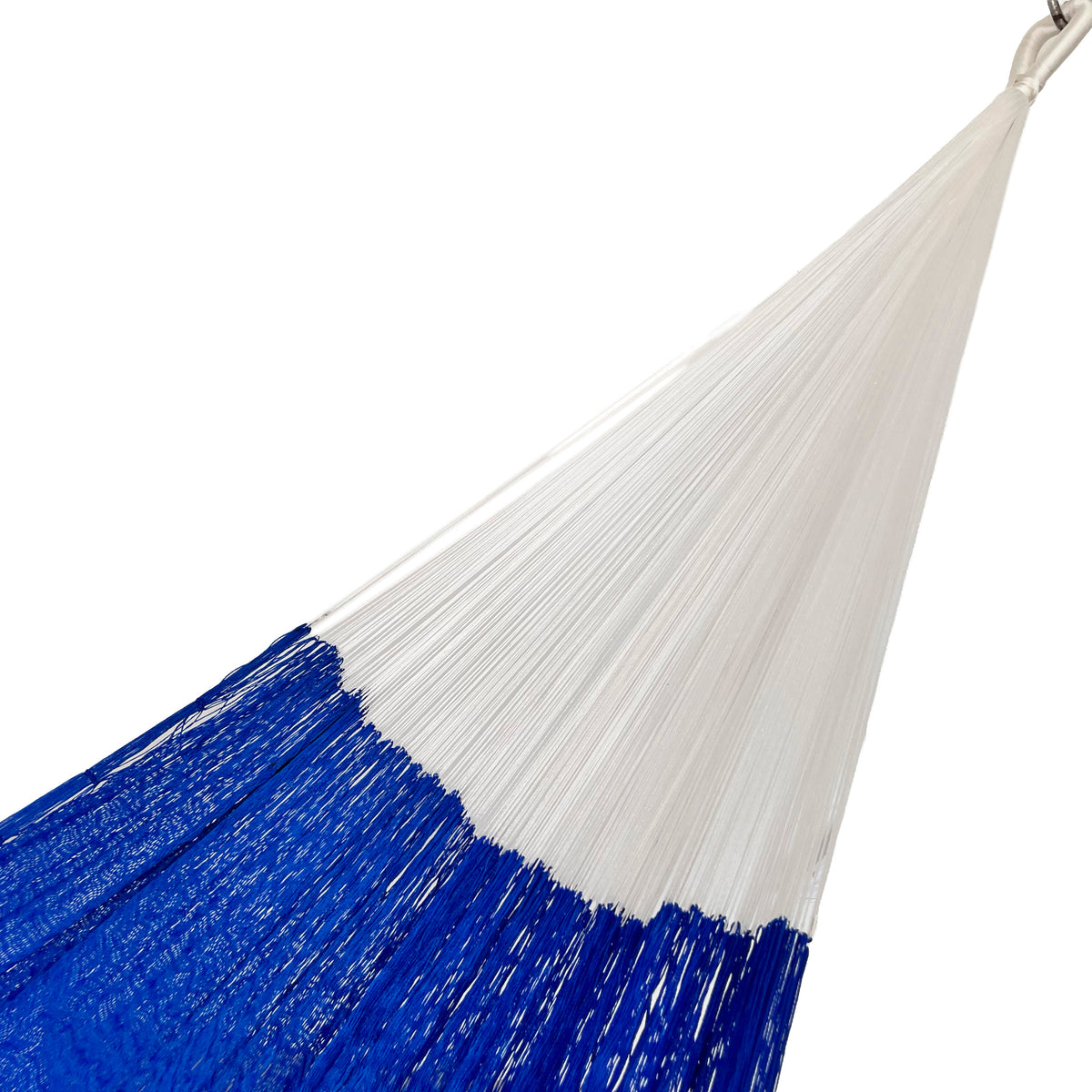Brazo de hamaca artesanal Yucateca de nylon color azul