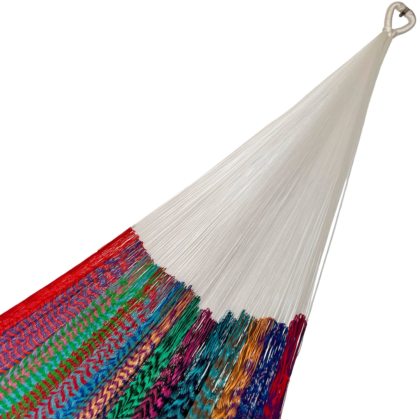 Brazo de hamaca artesanal Yucateca de nylon con mezcla de colores