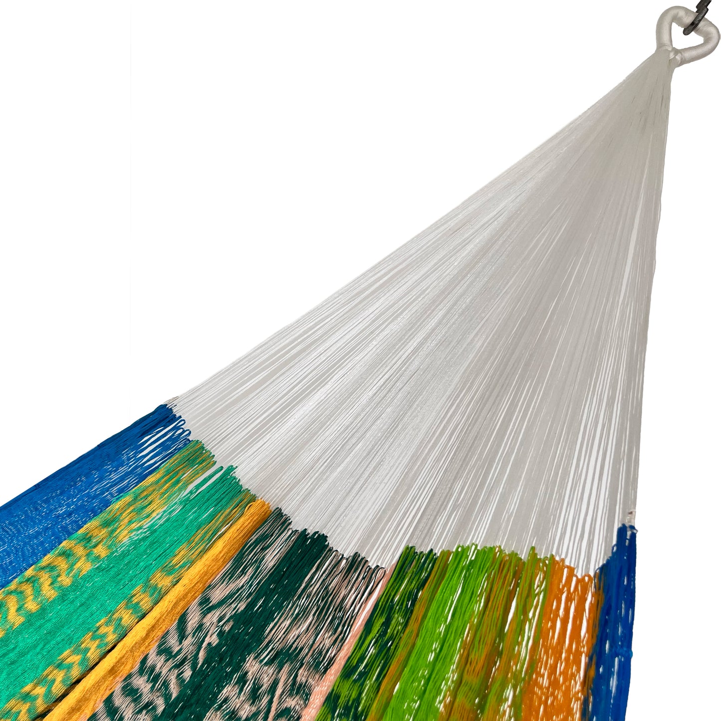 Brazo de hamaca artesanal Yucateca de nylon multicolor