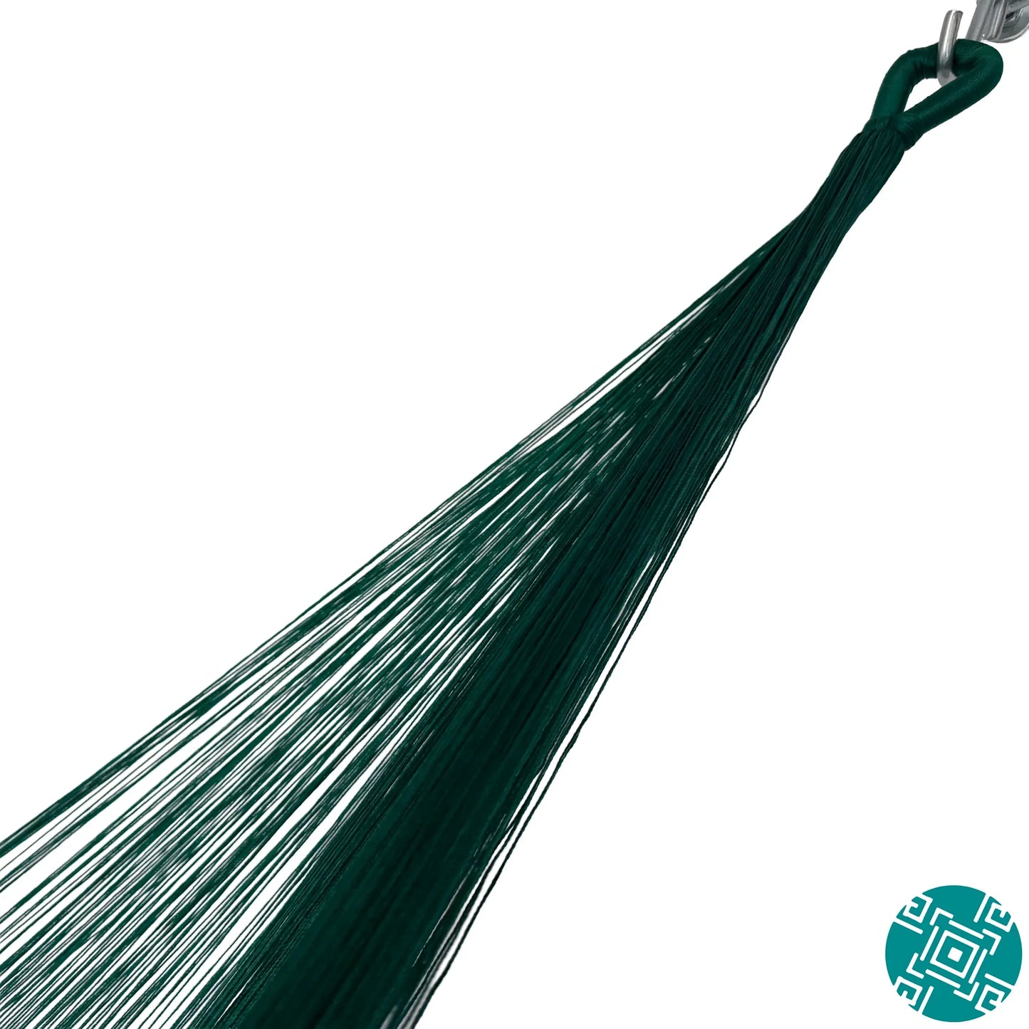 Brazo de hamaca artesanal Yucateca de nylon verde esmeralda