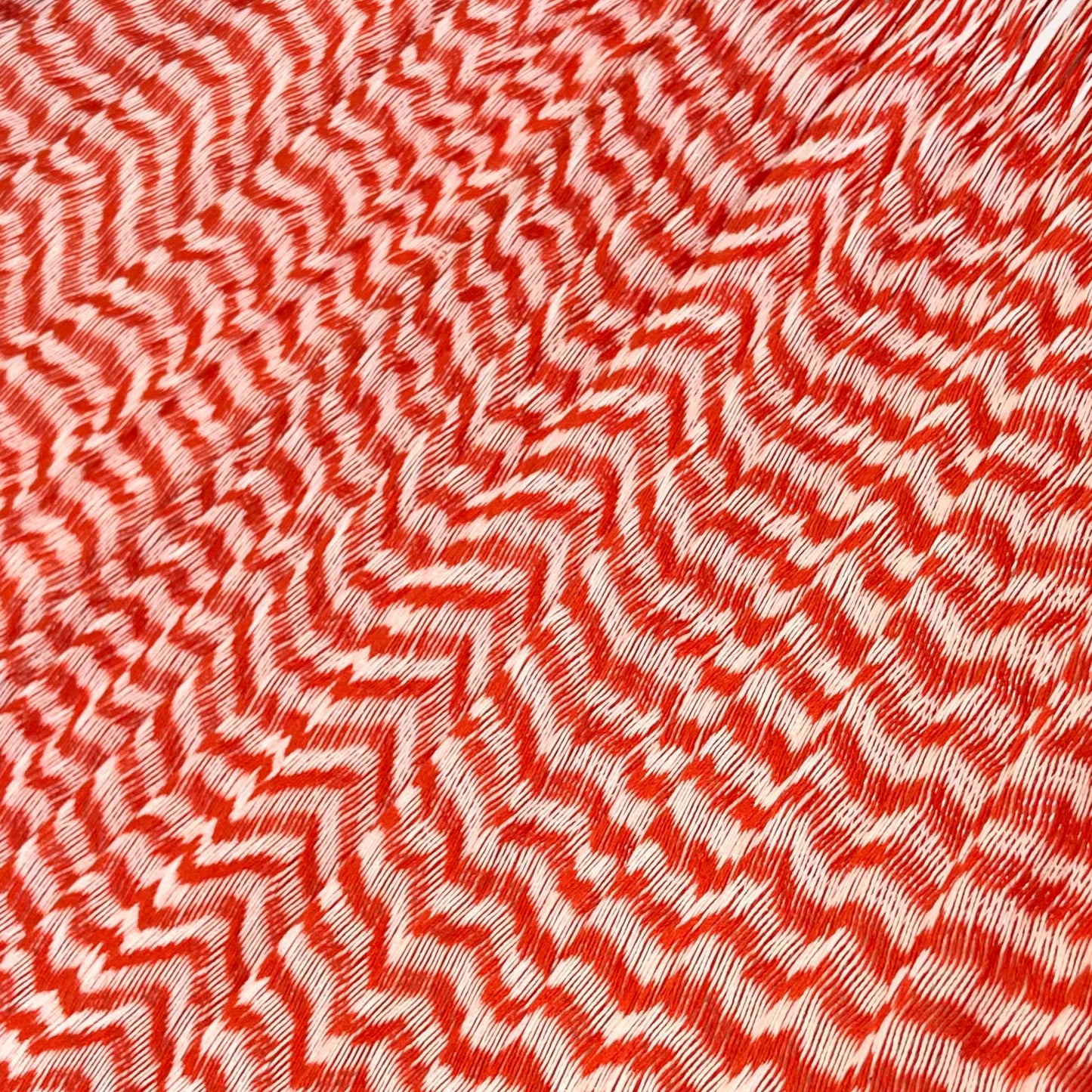 Detalle del tejido de algodón suave de la hamaca Yucateca artesanal naranja y blanco