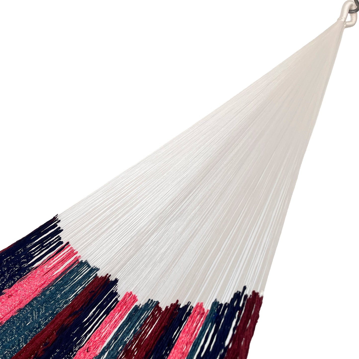Brazo de hamaca Yucateca artesanal de algodón suave rayada multicolor