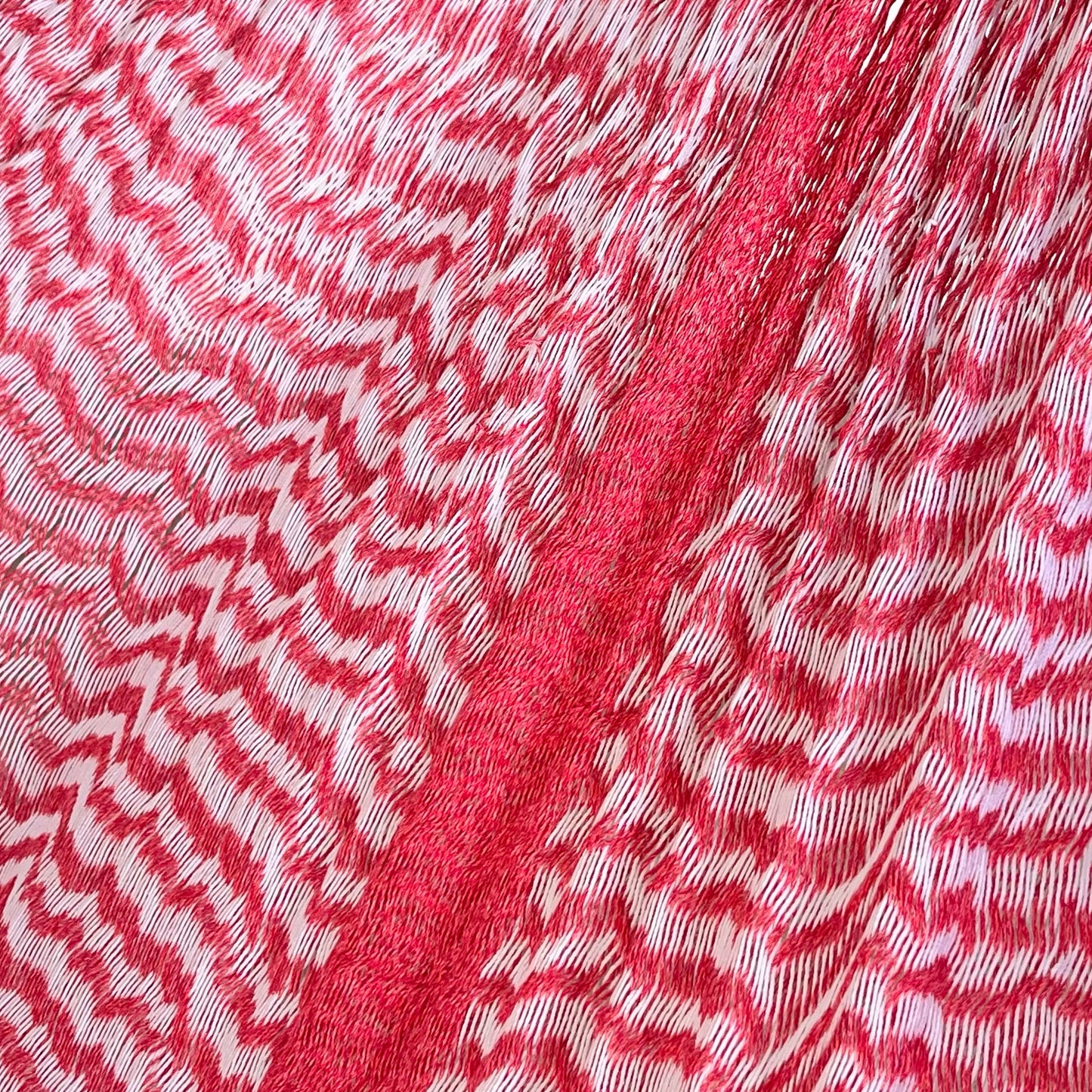 Detalle del tejido de algodón suave de la hamaca Yucateca artesanal rosa chicle