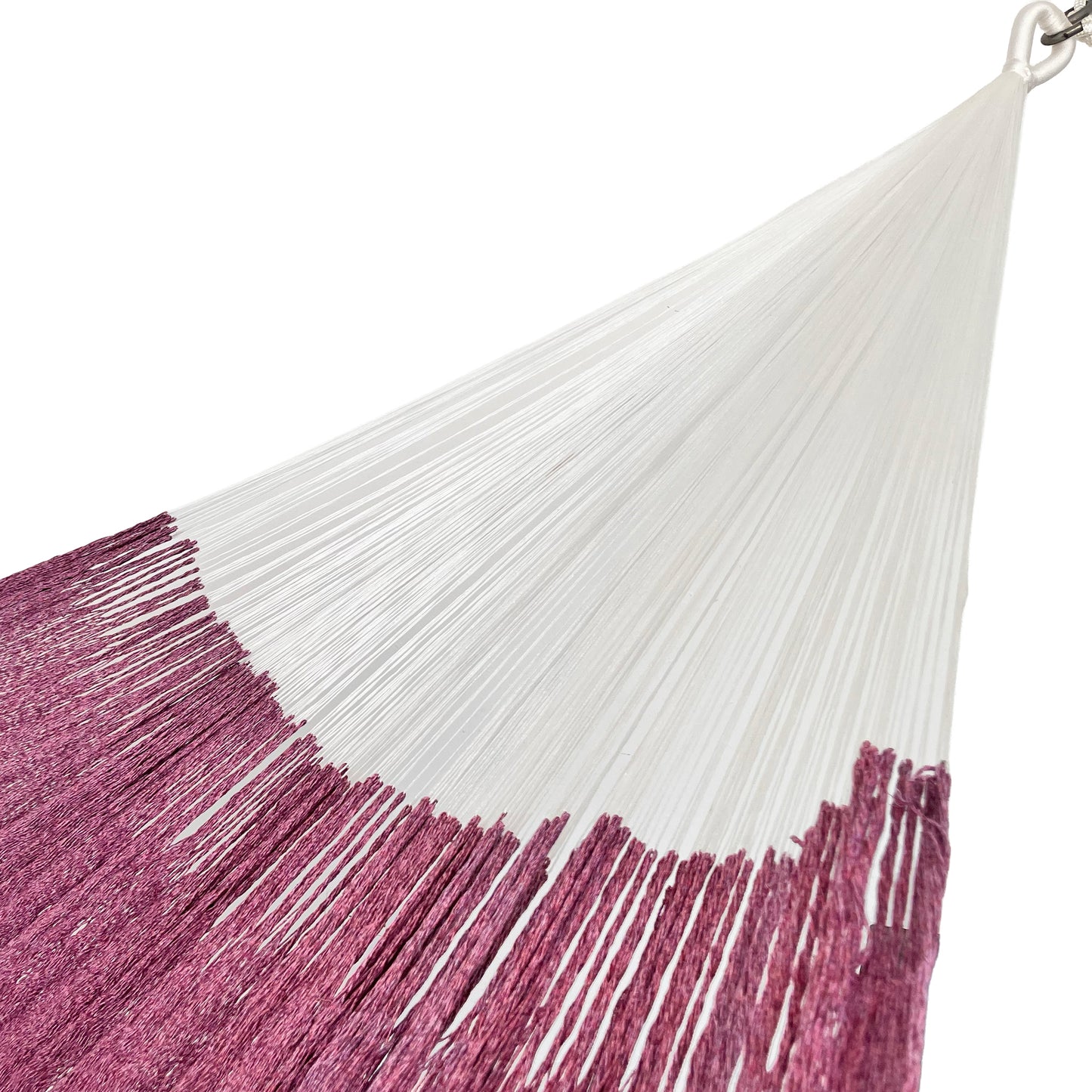 Brazo de hamaca Yucateca artesanal de algodón suave color rosa oscuro