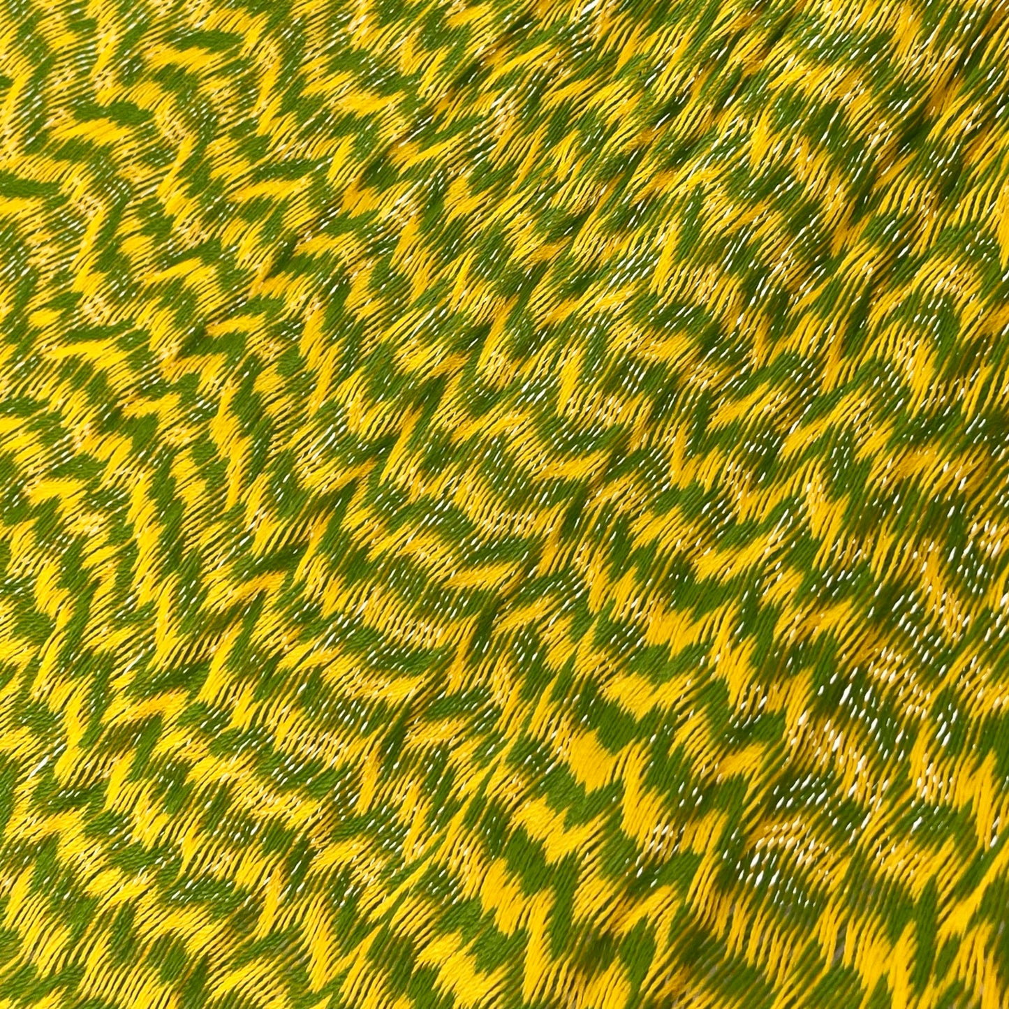 Detalle del tejido de nylon hilo 18 de la hamaca Yucateca artesanal amarilla