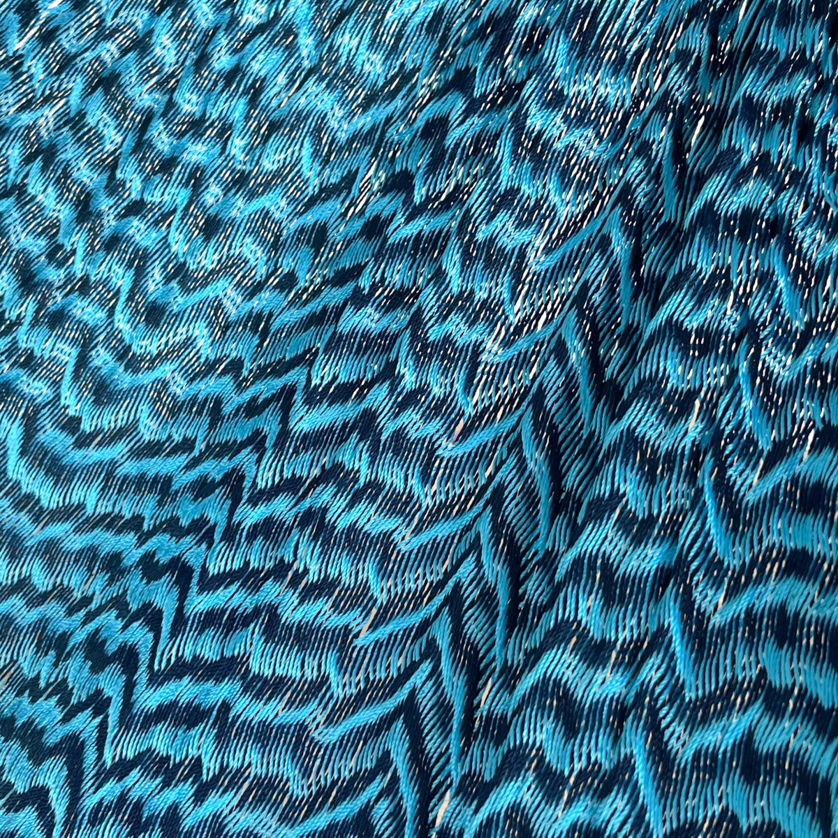 Detalle del tejido de nylon hilo 18 de la hamaca Yucateca artesanal azul claro y oscuro