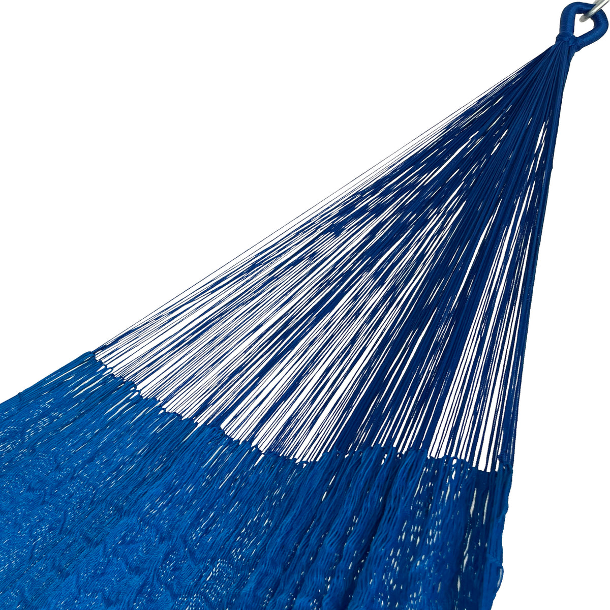 Brazo de hamaca Yucateca artesanal de nylon hilo 18 color azul rey