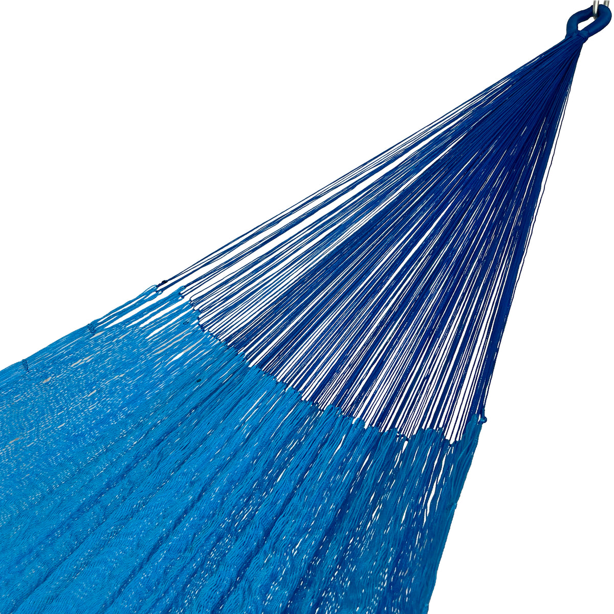 Brazo de hamaca Yucateca artesanal de nylon hilo 18 color azul