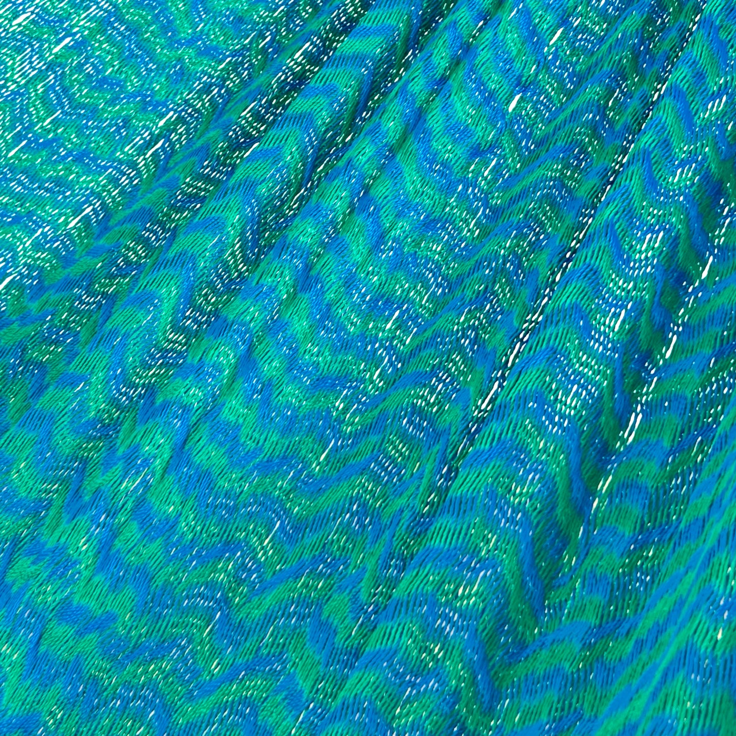 Detalle del tejido de nylon hilo 18 de la hamaca Yucateca artesanal azul
