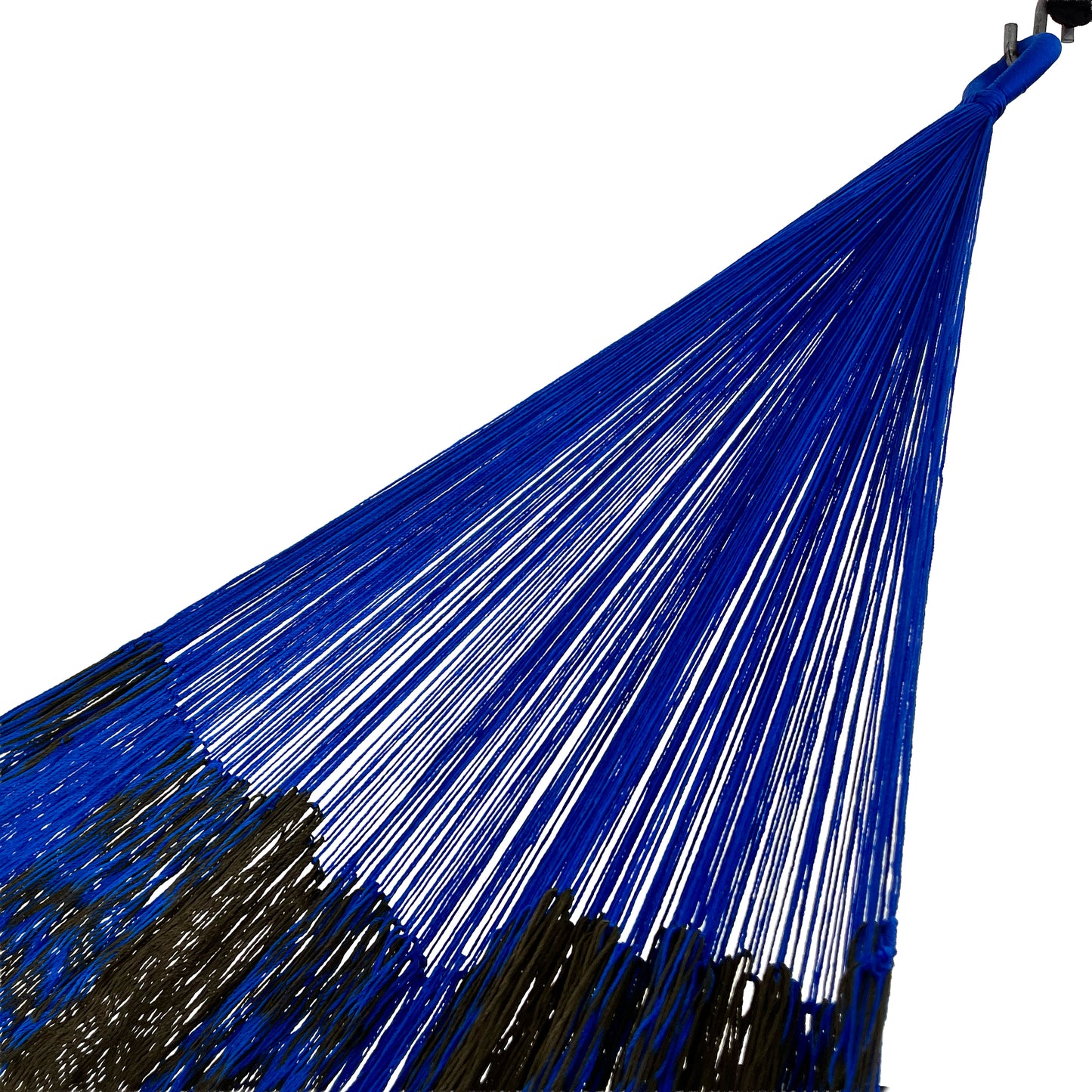 Brazo de hamaca Yucateca artesanal de nylon hilo 18 color azul y verde oscuro