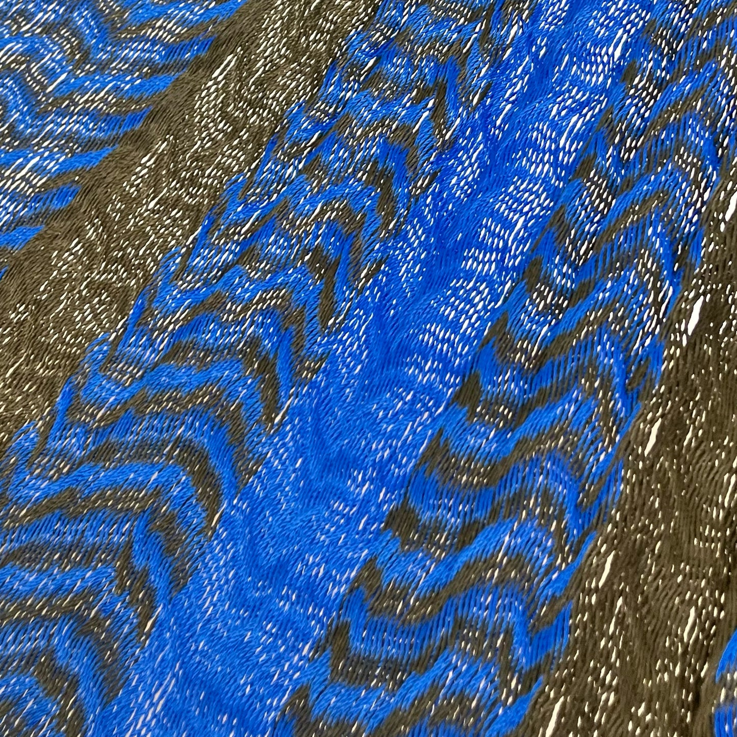 Detalle del tejido de nylon hilo 18 de la hamaca Yucateca artesanal azul y verde oscuro