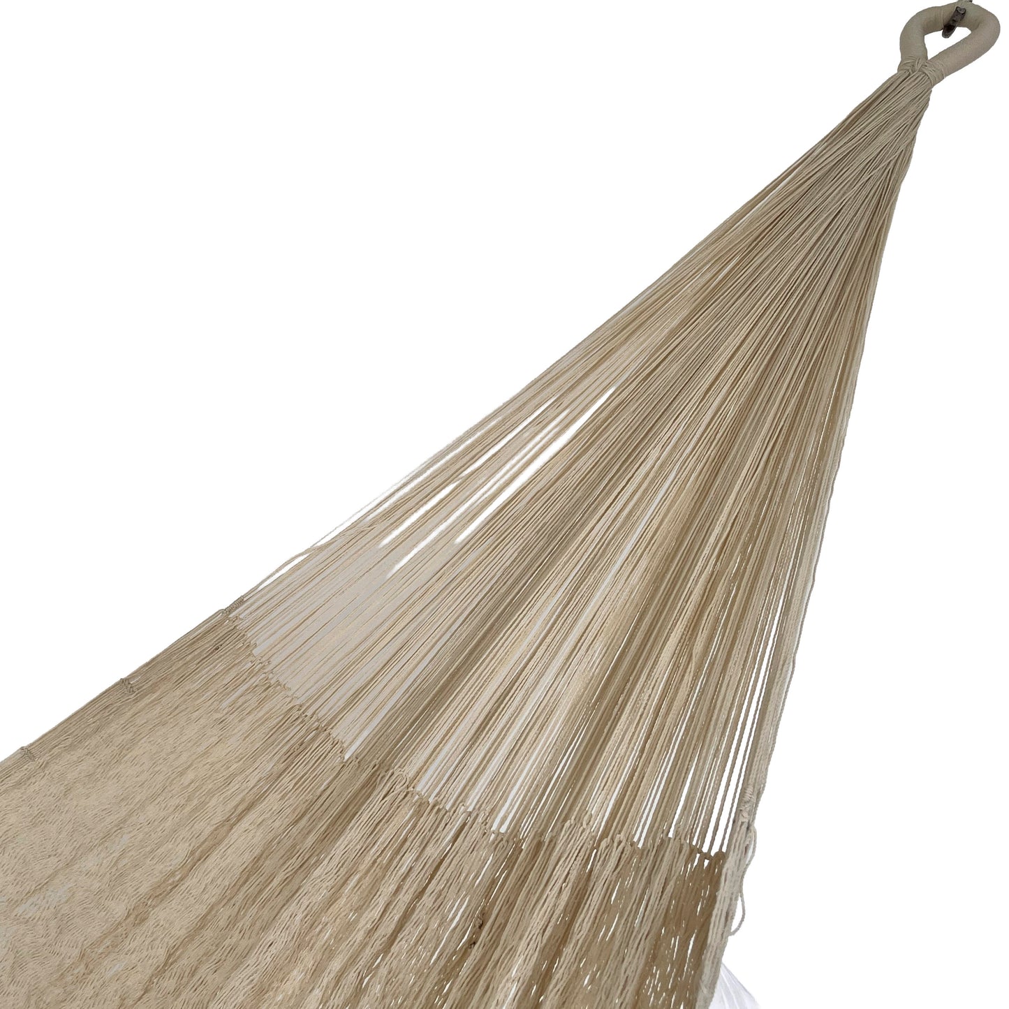 Brazo de hamaca Yucateca artesanal de nylon hilo 18 color beige