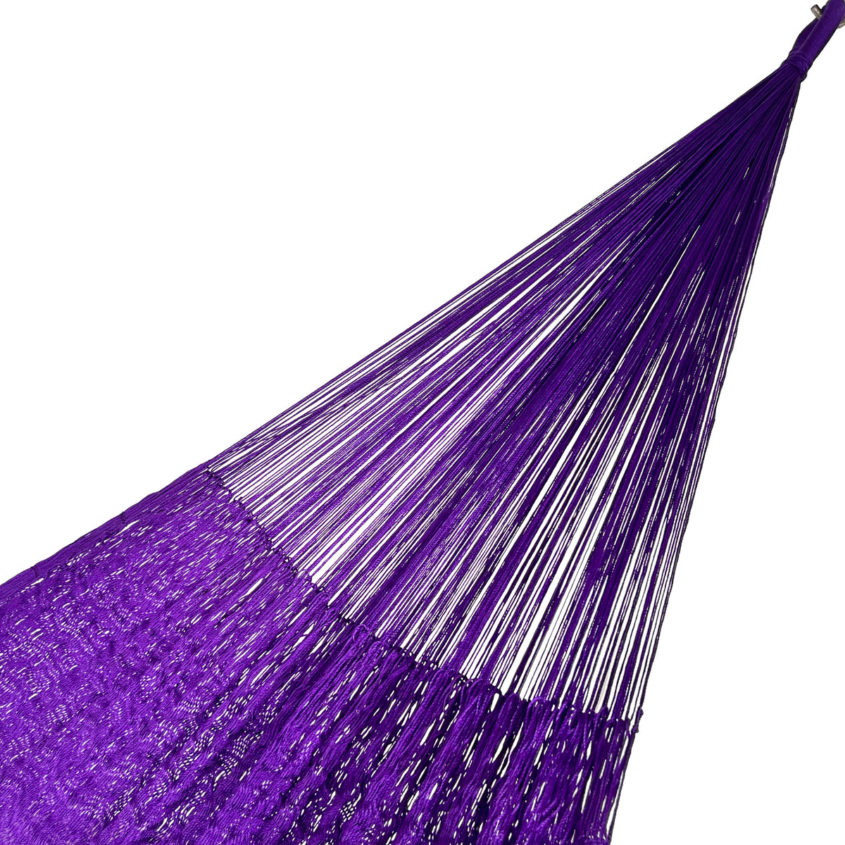 Brazo de hamaca Yucateca artesanal de nylon hilo 18 color morado