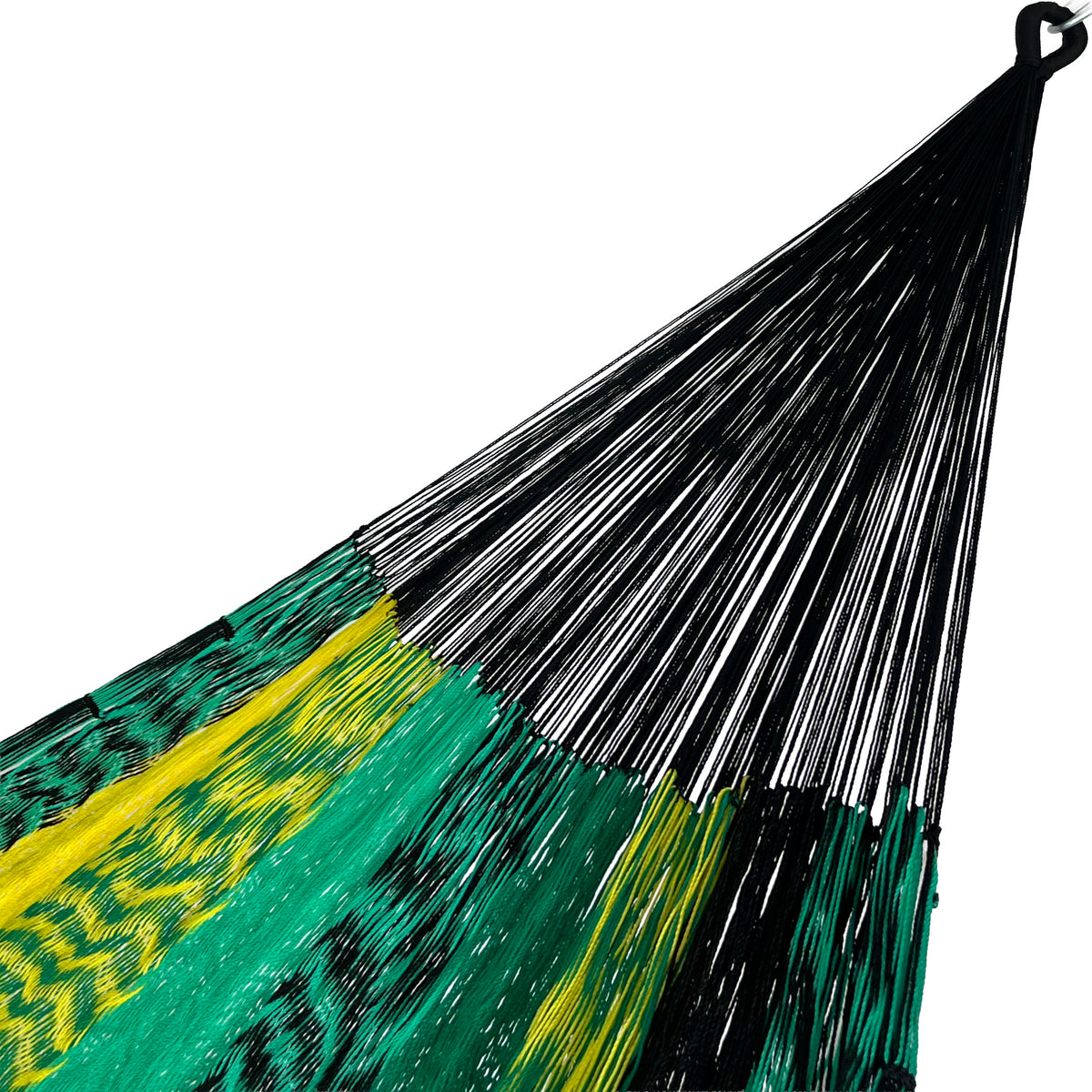 Brazo de hamaca Yucateca artesanal de nylon hilo 18 rayada multicolor