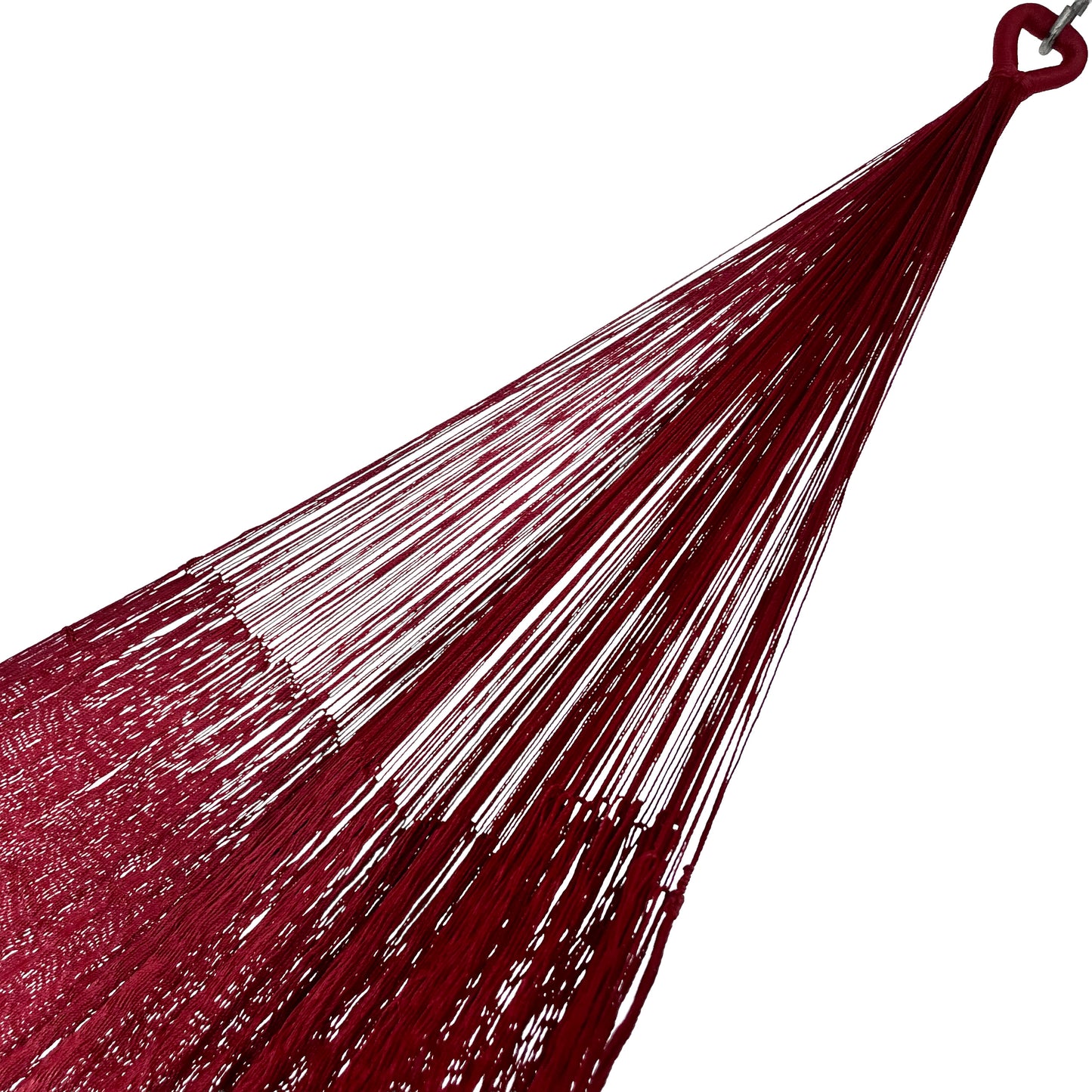 Brazo de hamaca Yucateca artesanal de nylon hilo 18 color rojo