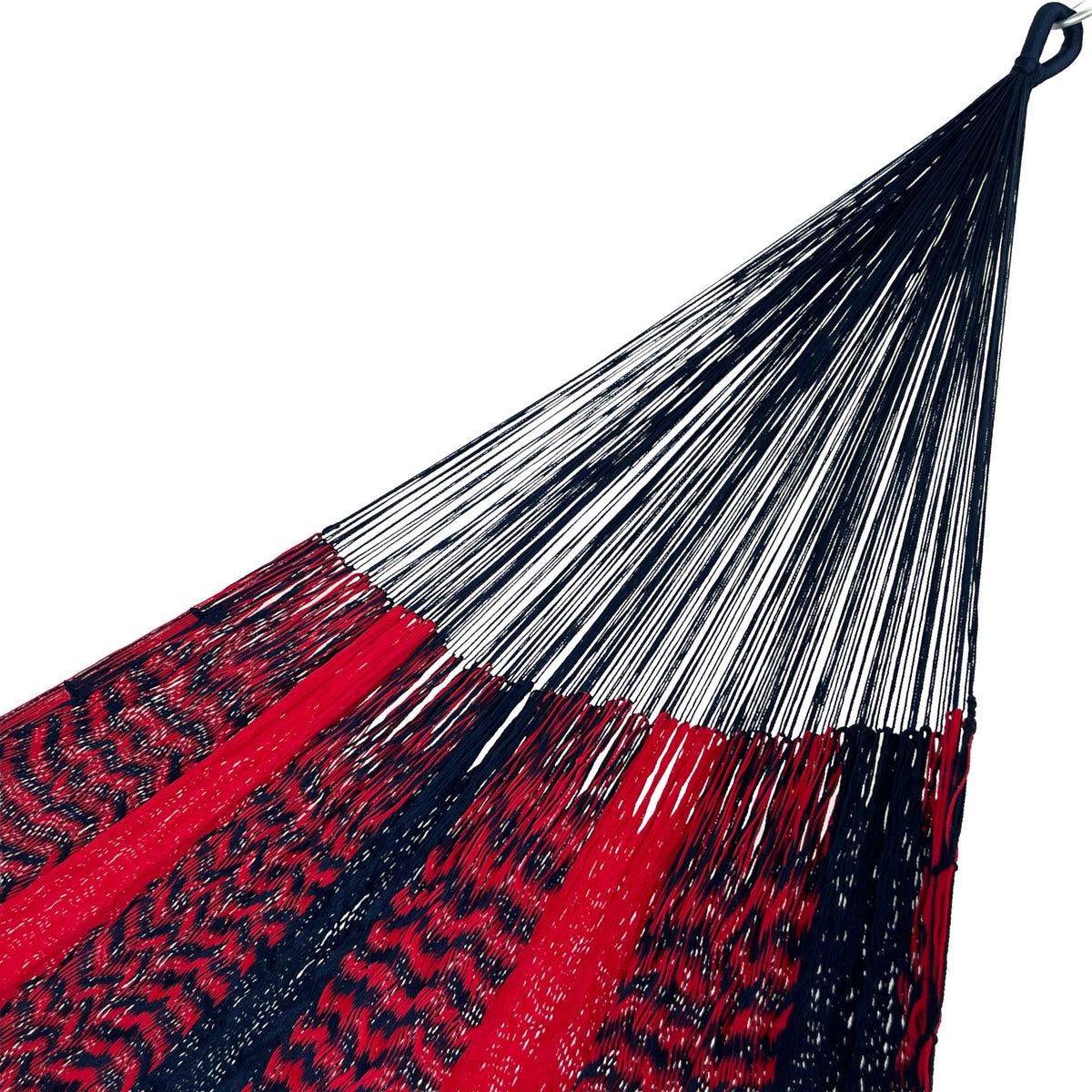 Brazo de hamaca Yucateca artesanal de nylon hilo 18 color rojo