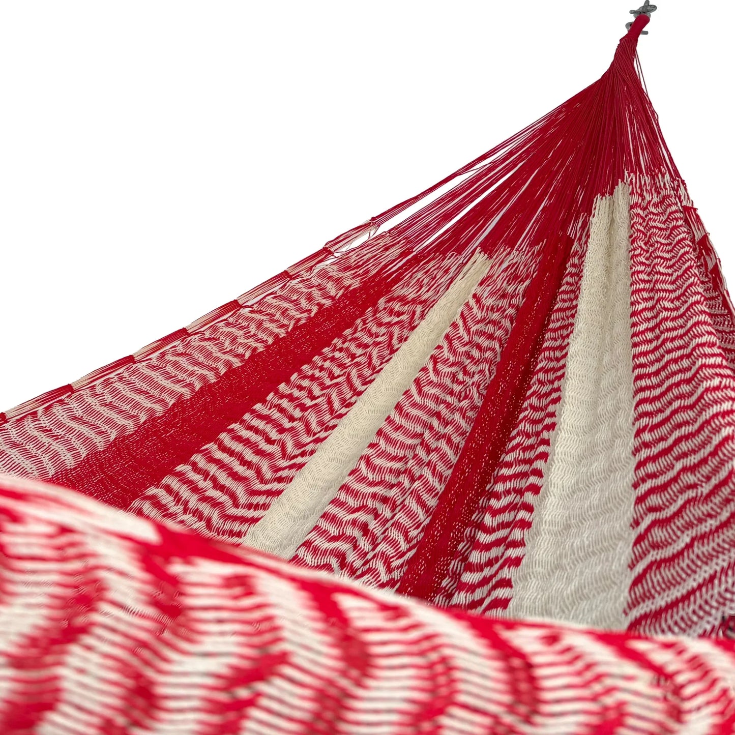 Interior de hamaca Yucateca artesanal de nylon hilo 18 color rojo y beige