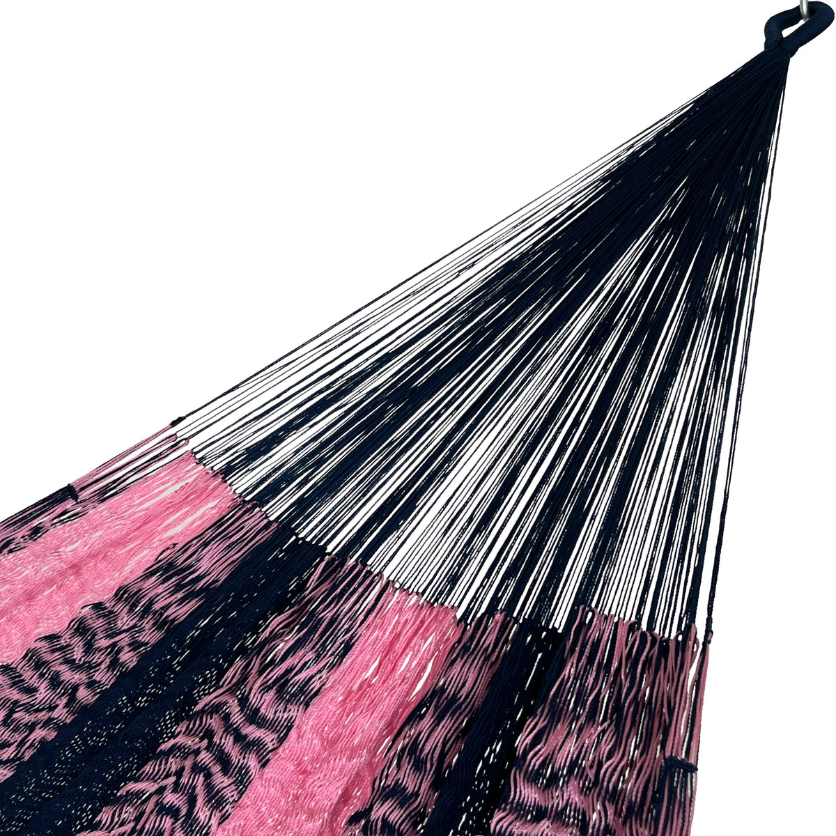 Brazo de hamaca Yucateca artesanal de nylon hilo 18 color rosa