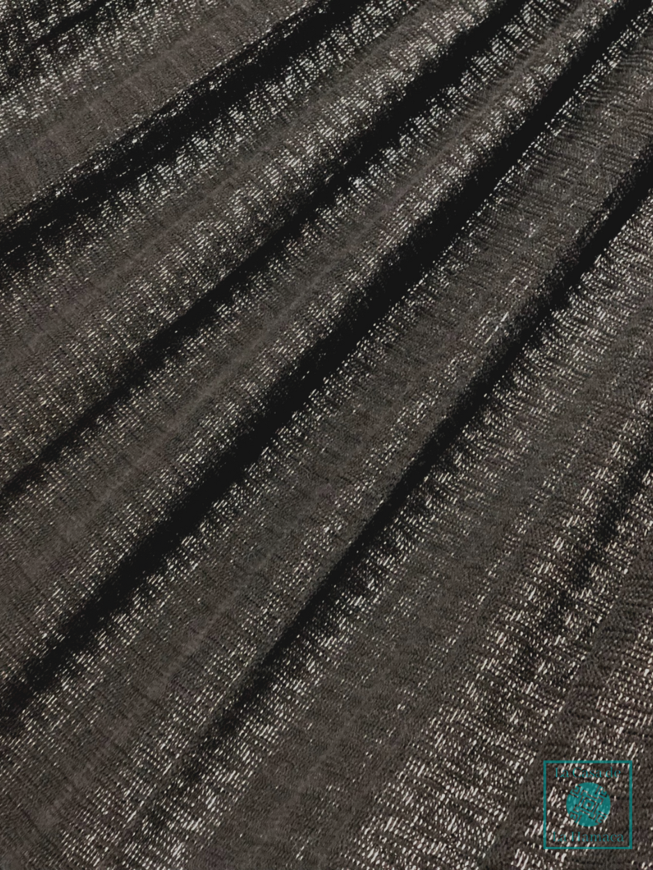 Detalle del tejido de hamaca negra grande de algodón