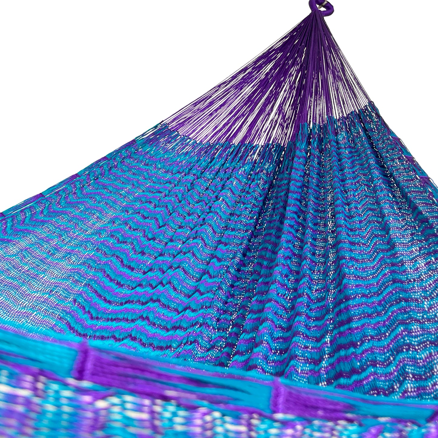 Hamaca Yucateca Artesanal Nylon Hilo 18 - Morado y Azul