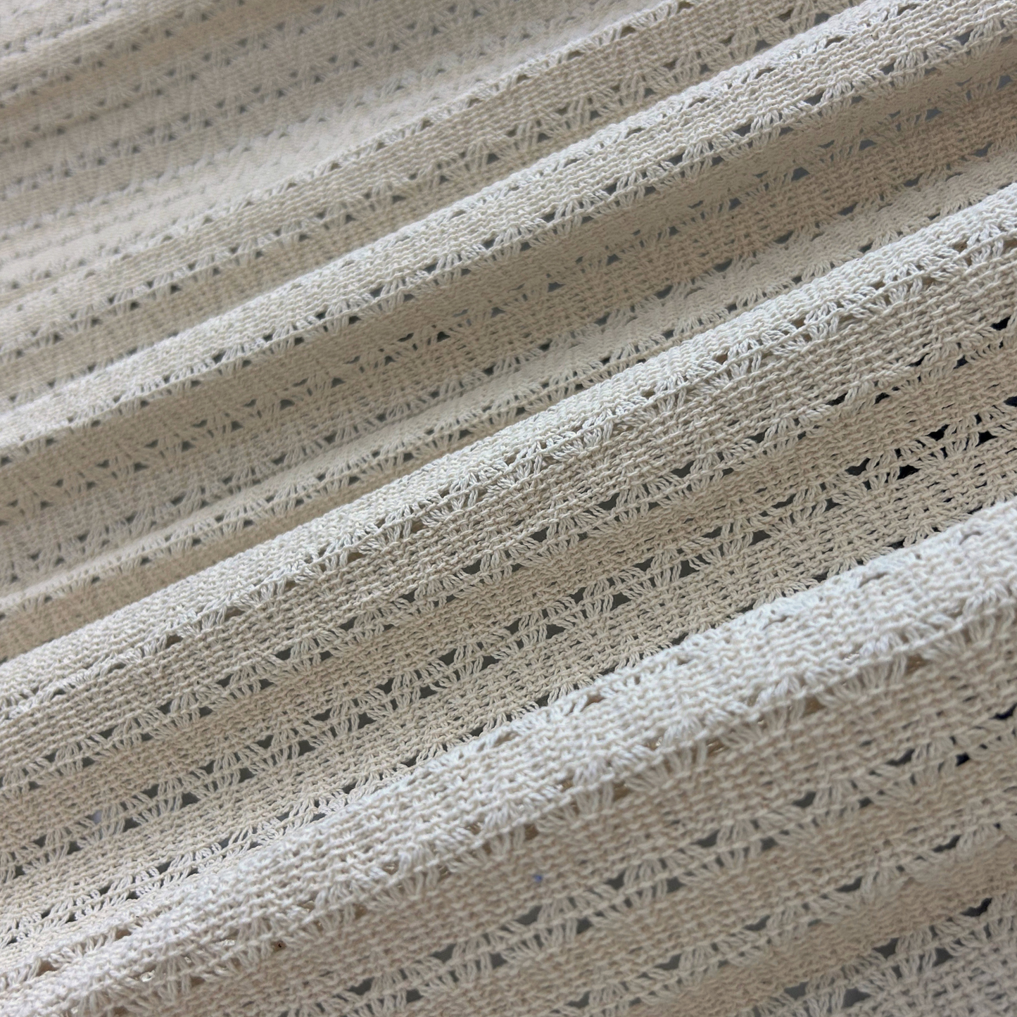 Detalle del tejido de hamaca mexicana king size de algodón beige