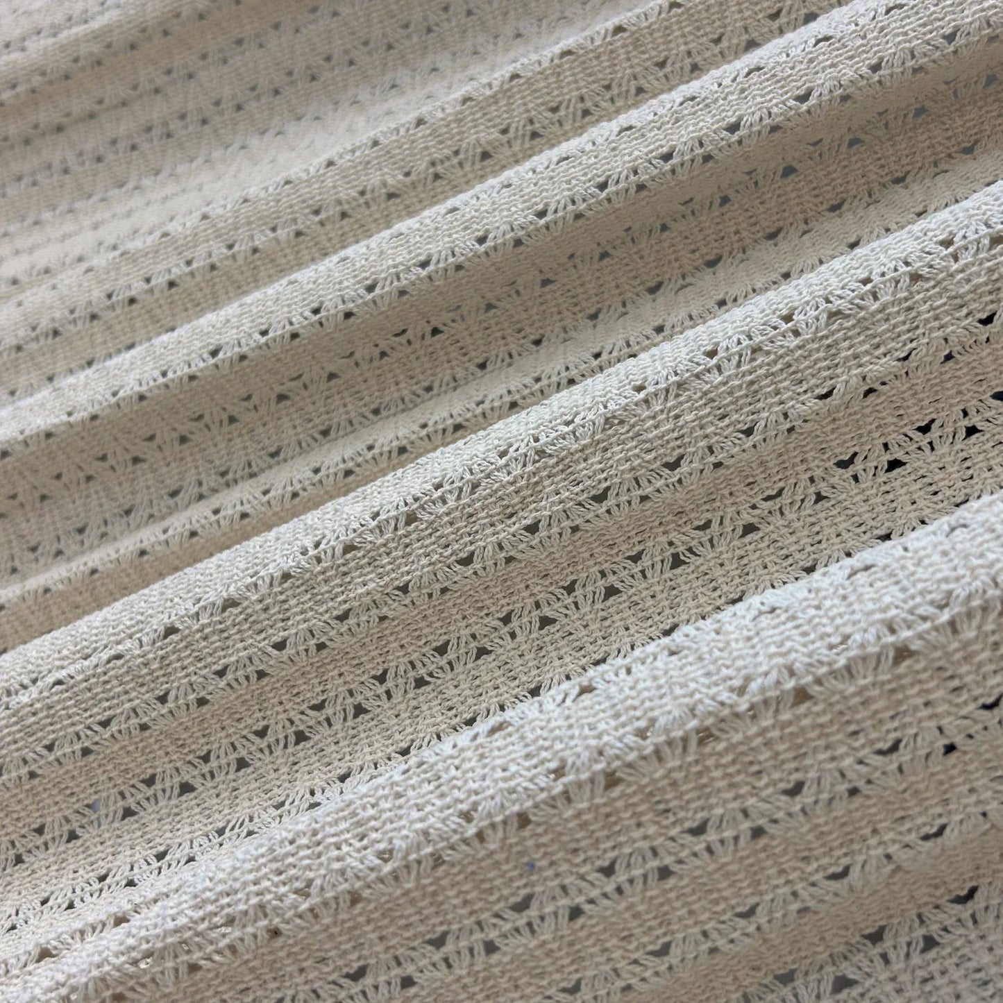 Detalle del tejido de hamaca mexicana king size de algodón beige