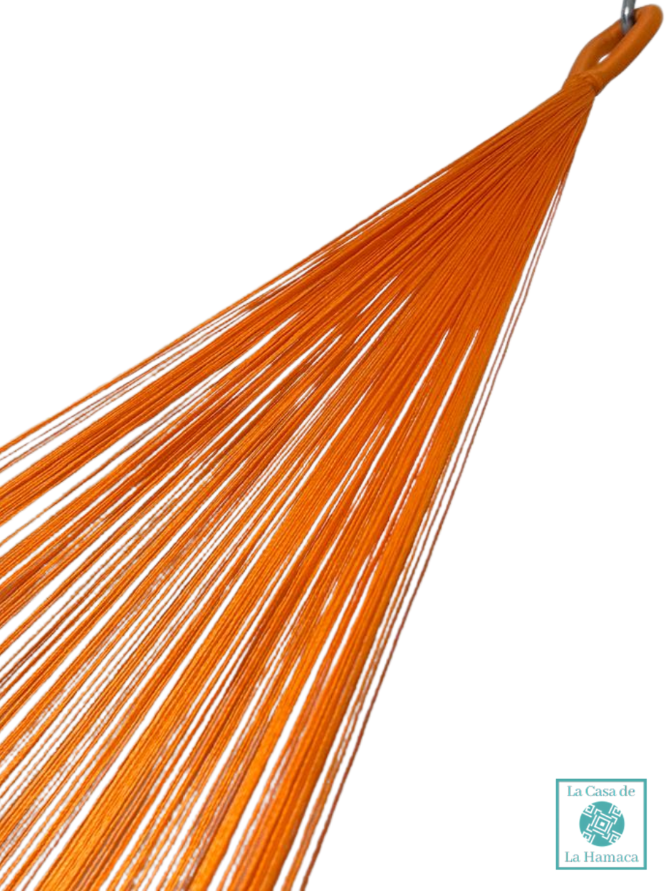 Hamaca Yucateca Artesanal Hilo 18 Nylon Naranja