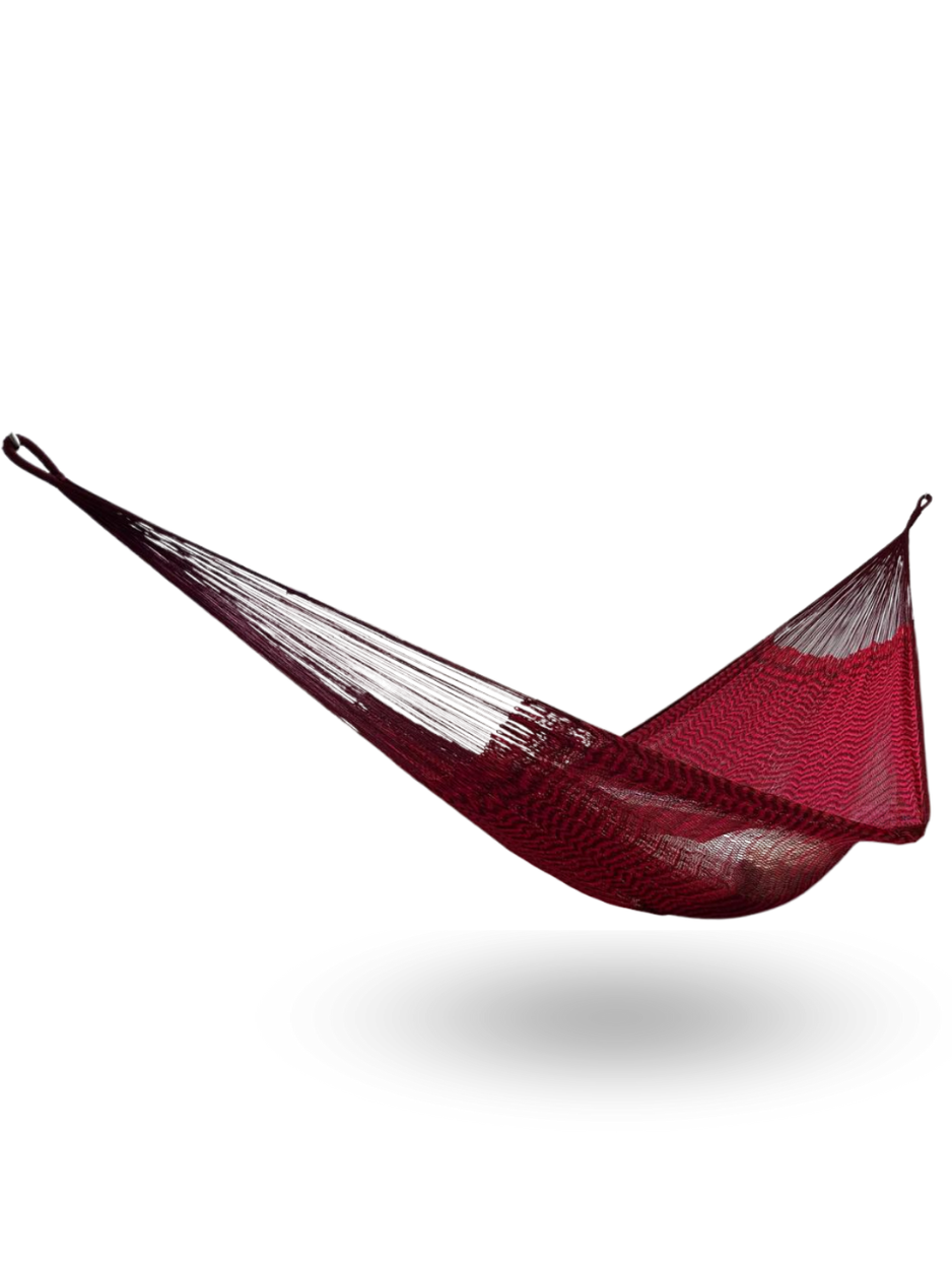 Hamaca Yucateca Artesanal Hilo 18 Nylon Rojo