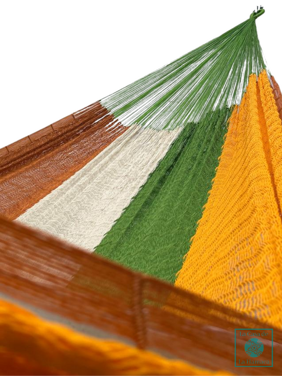 Hamaca Yucateca Artesanal Hilo 18 Nylon Verde