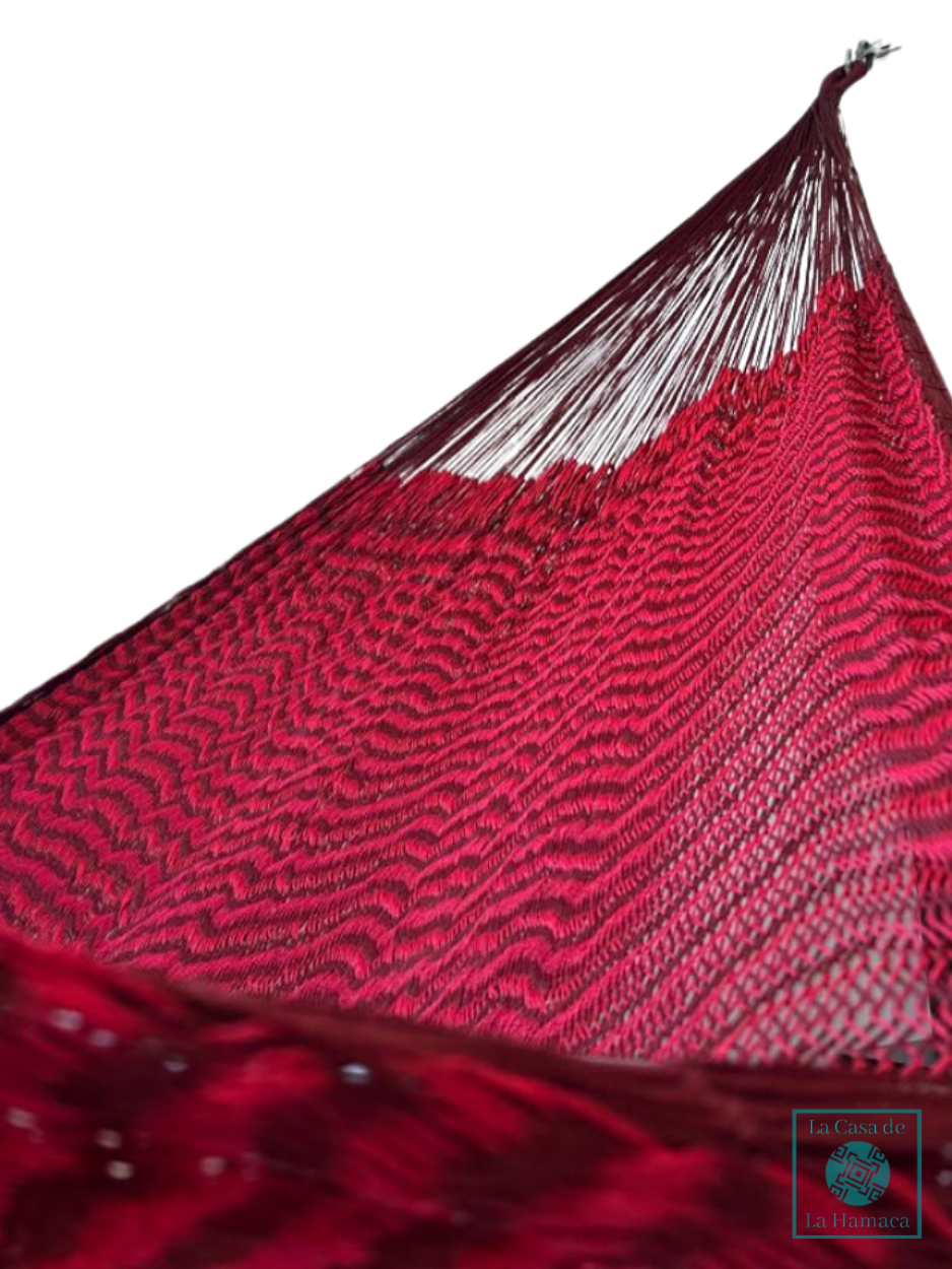 Hamaca Yucateca Artesanal Hilo 18 Nylon Rojo