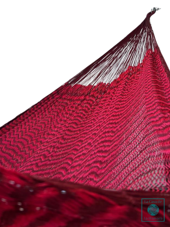 Hamaca Yucateca Artesanal Hilo 18 Nylon Rojo