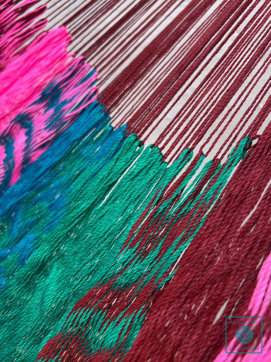 Hamaca Yucateca Artesanal Hilo 18 Nylon Rosa