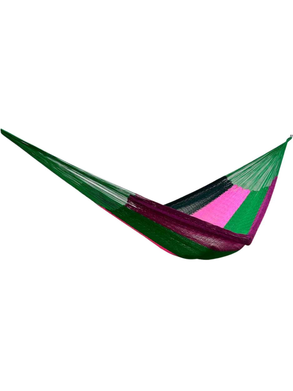 Hamaca Yucateca Artesanal Hilo 18 Nylon Rosa