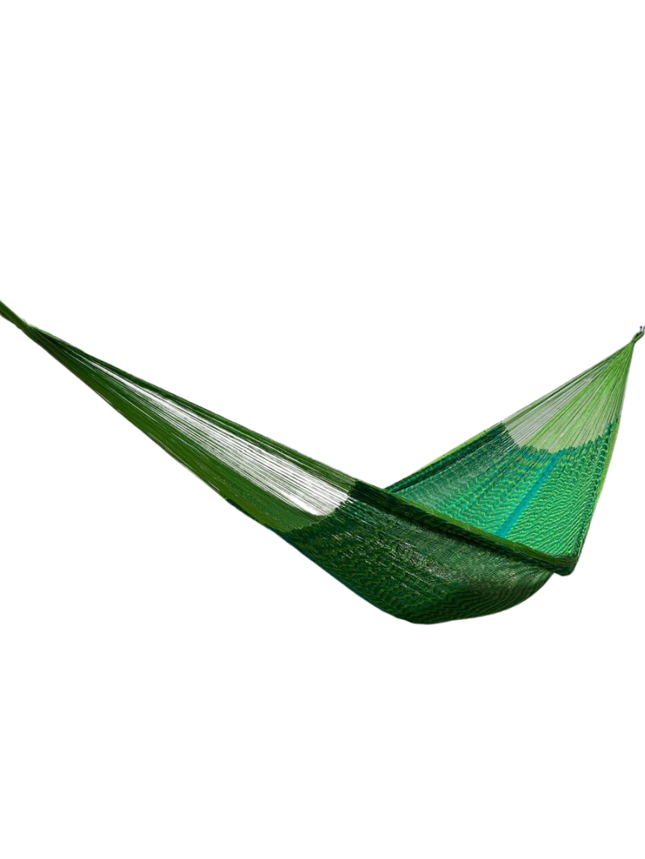 Hamaca Yucateca Artesanal Hilo 18 Nylon Verde