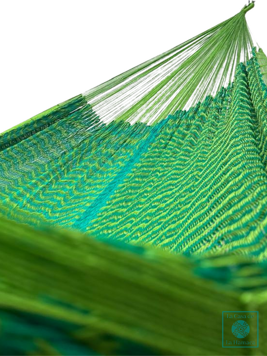 Hamaca Yucateca Artesanal Hilo 18 Nylon Verde
