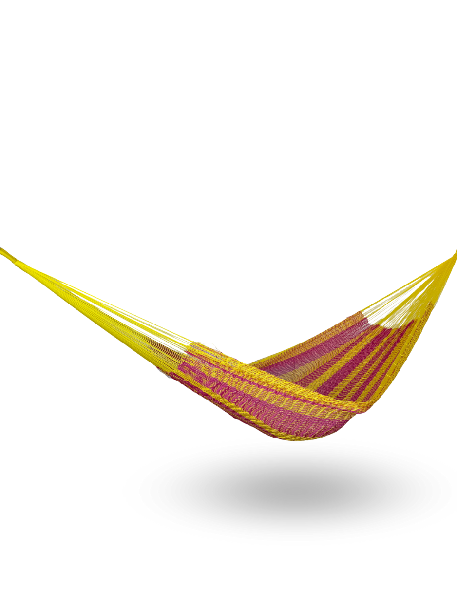 Hamaca Yucateca Artesanal Hilo 18 Nylon Rosa