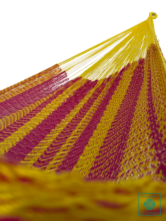 Hamaca Yucateca Artesanal Hilo 18 Nylon Rosa