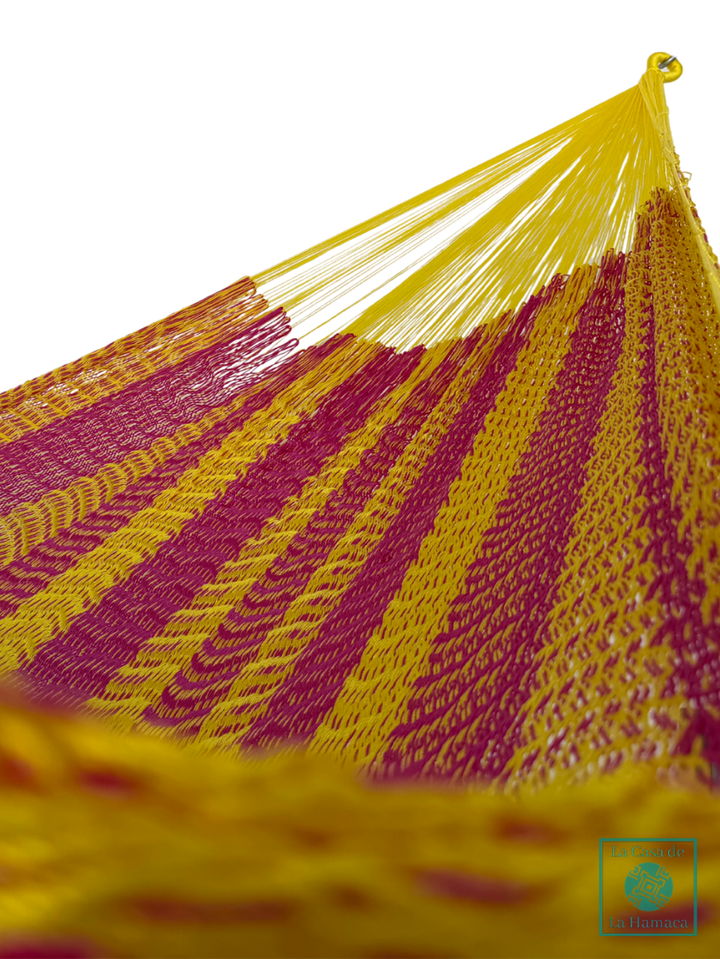 Hamaca Yucateca Artesanal Hilo 18 Nylon Rosa