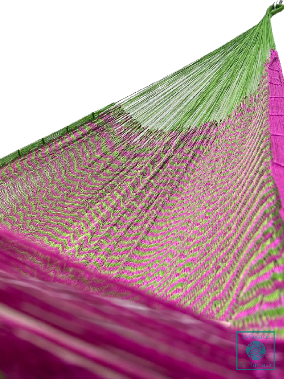 Hamaca Yucateca Artesanal Hilo 18 Nylon Rosa