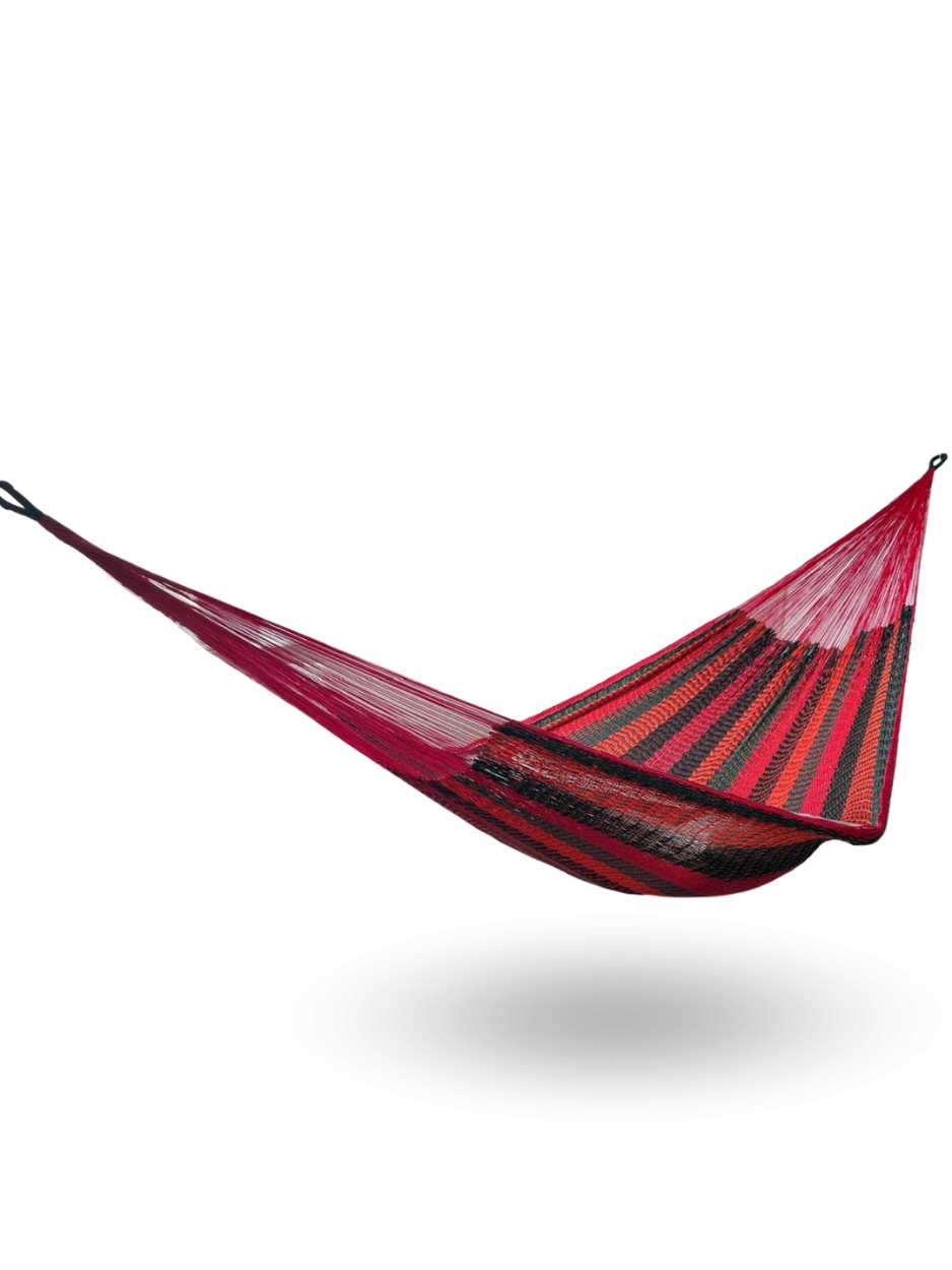 Hamaca Yucateca Artesanal Hilo 18 Nylon Rojo
