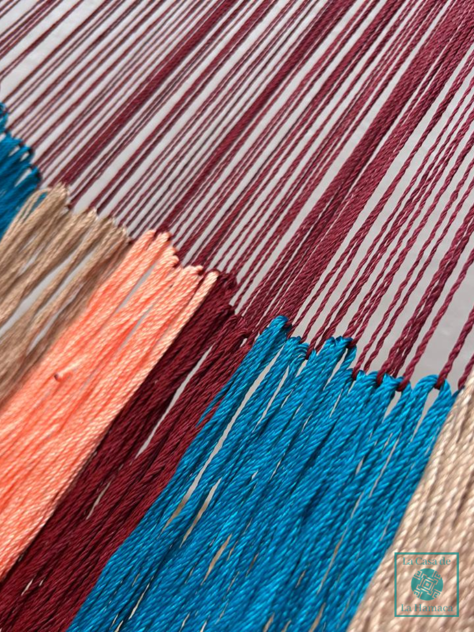 Hamaca Yucateca Artesanal Hilo 18 Nylon Rosa