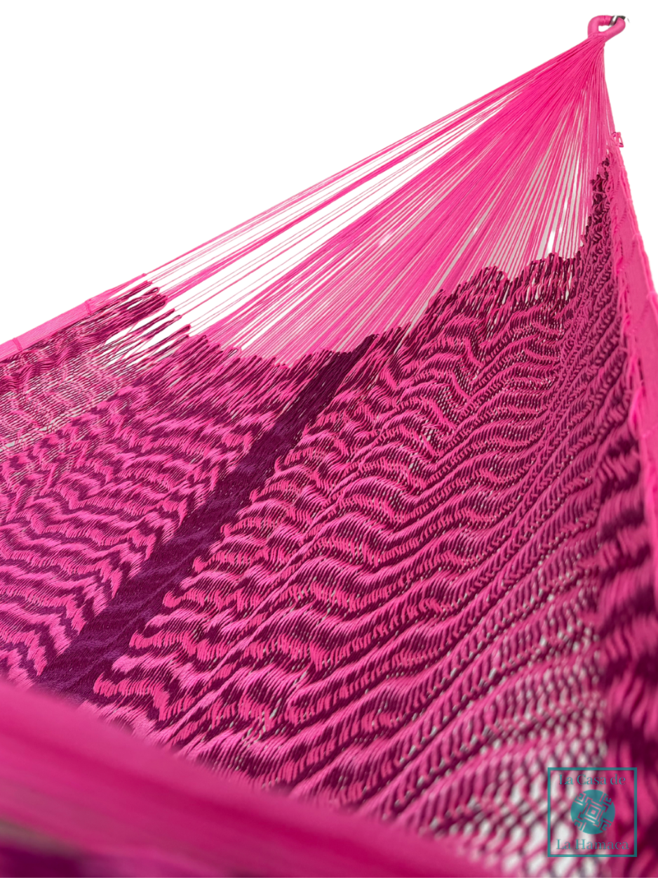 Hamaca Yucateca Artesanal Hilo 18 Nylon Rosa