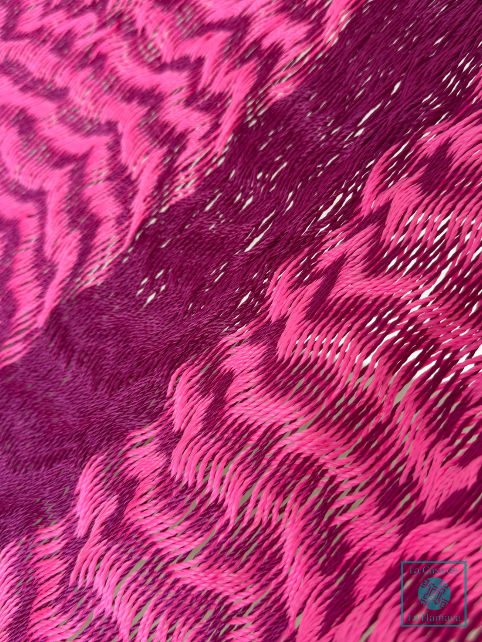 Hamaca Yucateca Artesanal Hilo 18 Nylon Rosa